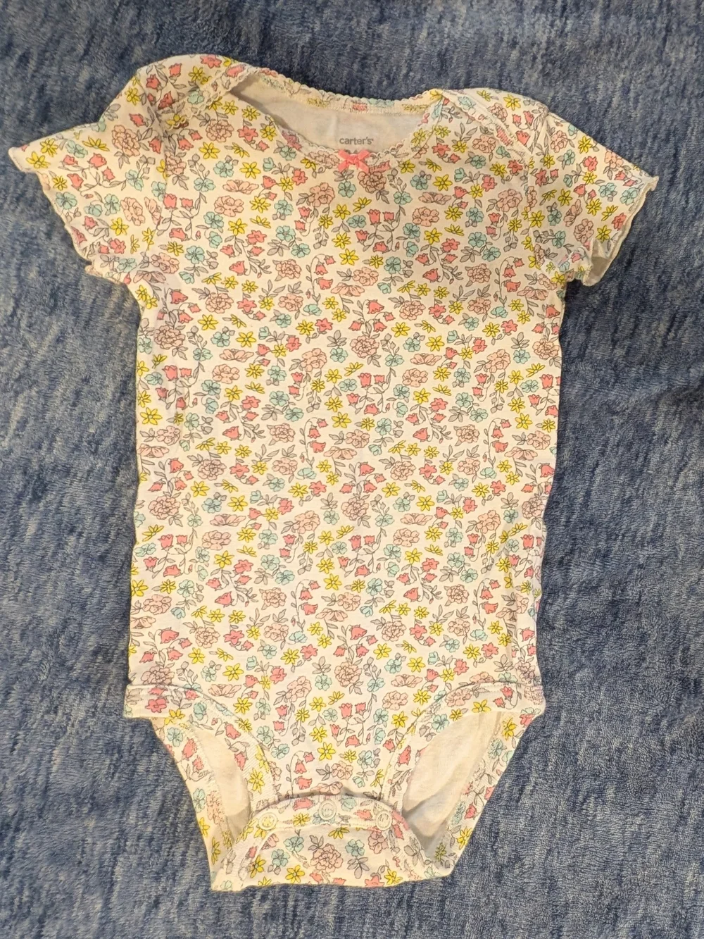 Carter's 24M Floral Baby Onesie & Light Denim Jacket Set